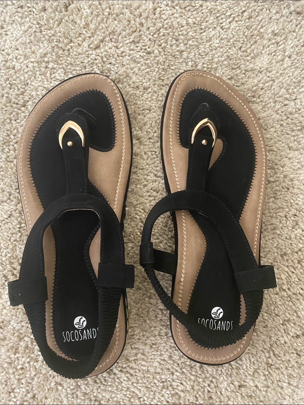 Socosands Black Sandals Size 7